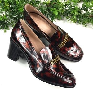 Tory Burch Patent Animal Print Block Heels 5.5M